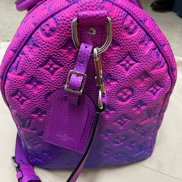 Louis Vuitton Pink and Purple Keepall Travel Bag - Picture 4 of 12